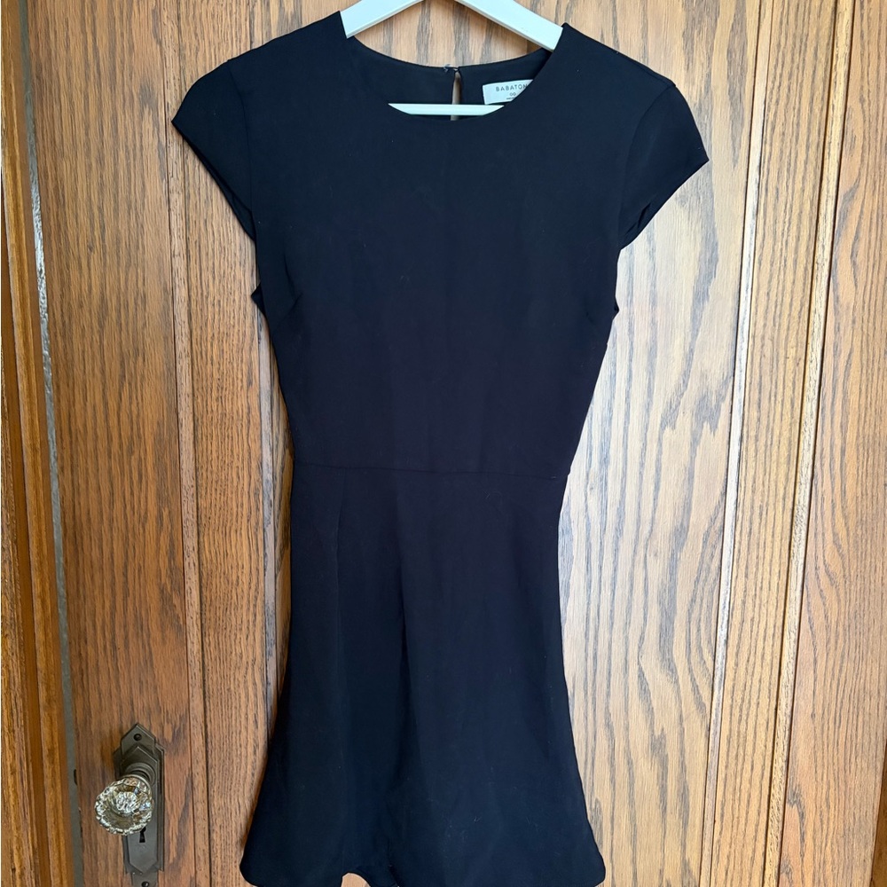 Babaton Black Mini Dress with Cap Sleeves
